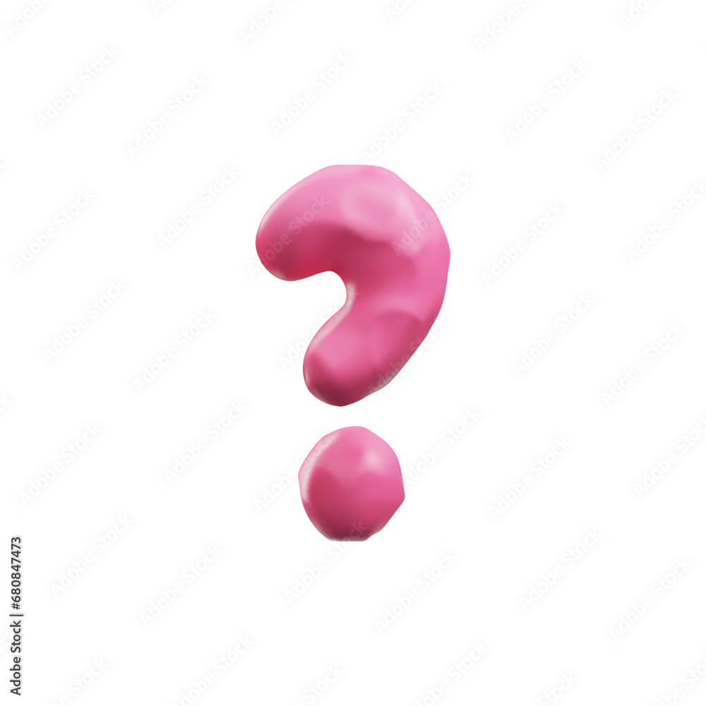 Pink plasticine question mark 3D style, vector illustration Pink plasticine question mark 3D style, vector illustration