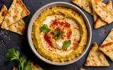 Capture the essence of Hummus in a mouthwatering food photography shot Generative AI