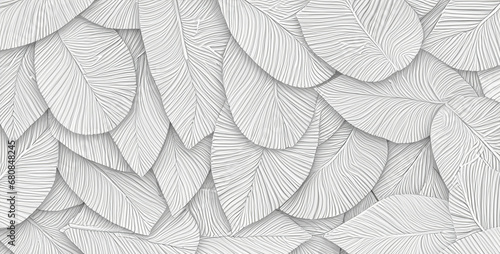 pattern with leaves. Generative Ai content	