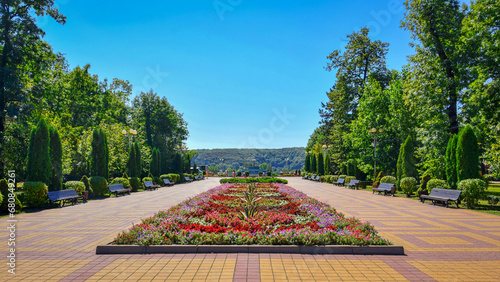 Scenic view of the Maykop city park photo