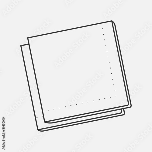 Napkin line icon. Square paper napkin. Vector