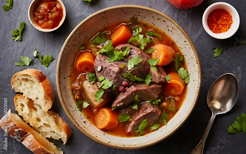 Capture the essence of Irish Stew in a mouthwatering food photography shot Generative AI
