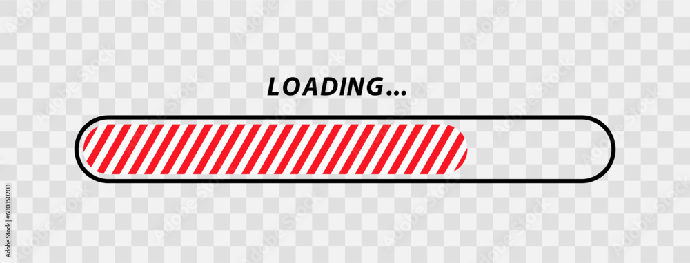 Funny Xmas loading banner with candy cane fill. Christmas progress bar. Holiday count down graph. Countdown loading progress on transparent background. Vector illustration. Funny Xmas loading banner with candy cane fill. Christmas progress bar. Holiday count down graph. Countdown loading progress on transparent background. Vector illustration.