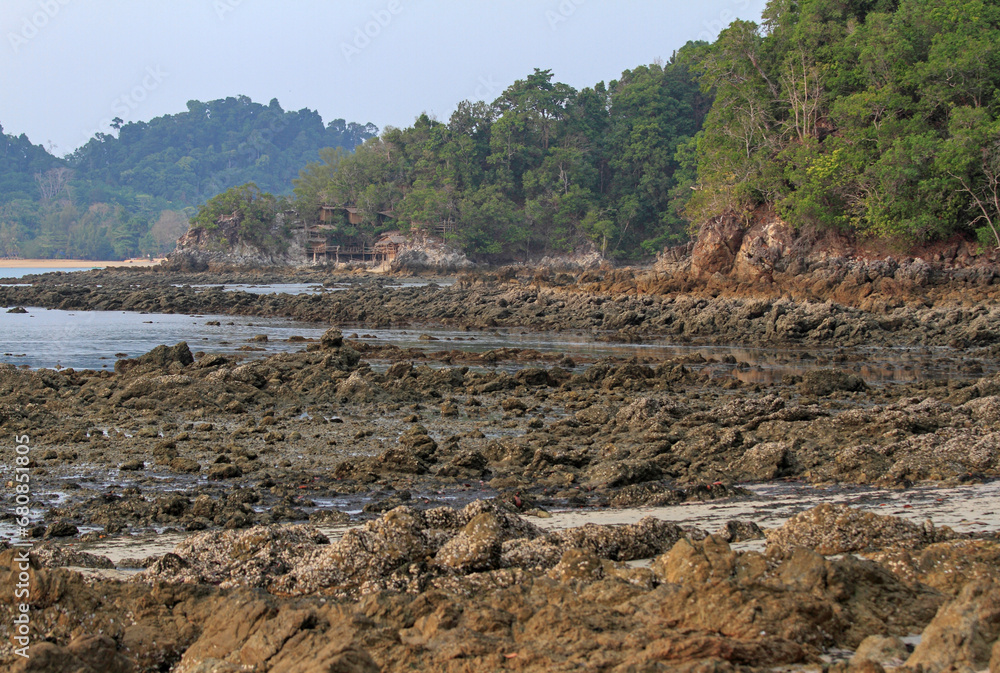 Beautiful view,Rocks at low tide, Khao Kwai Bay, Koh Phayam, Ranong Province, Thailand Beautiful view,Rocks at low tide, Khao Kwai Bay, Koh Phayam, Ranong Province, Thailand