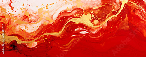 RED AND YELLOW PAINT SPLASHES. legal AI