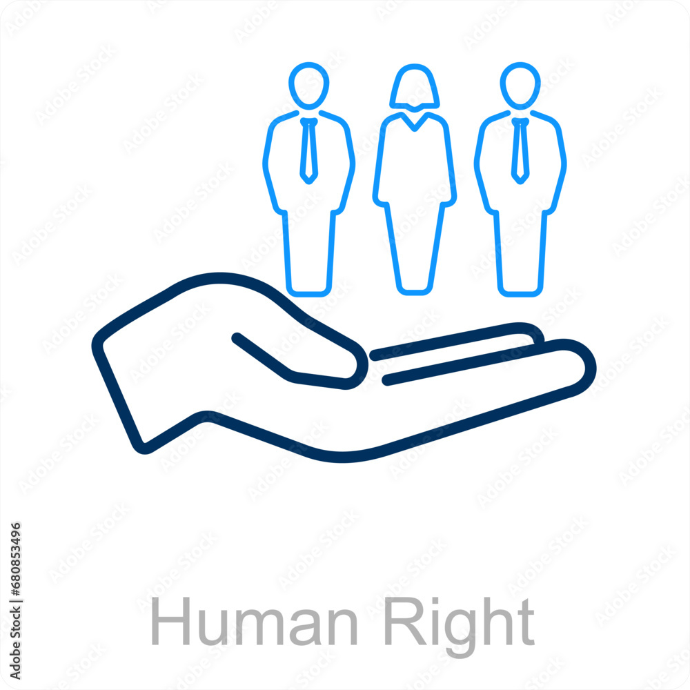 Human Right and equality icon concept Human Right and equality icon concept