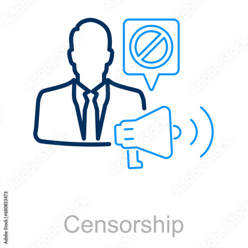 Censorship and censor icon concept