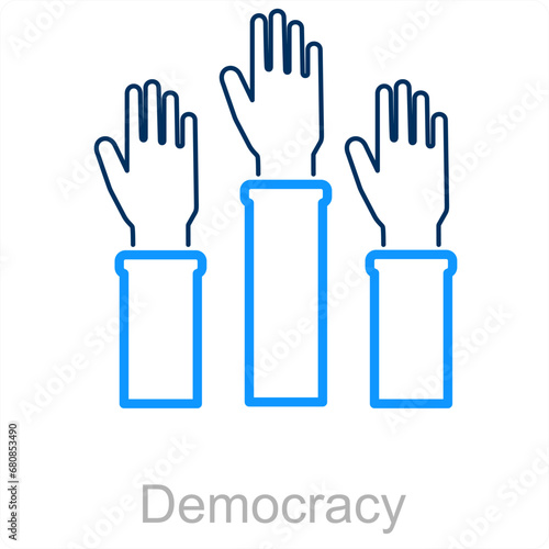 Democracy and power icon concept