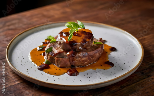 Capture the essence of Steak Diane in a mouthwatering food photography shot Generative AI