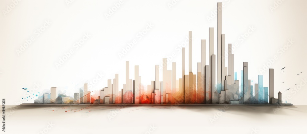Growth stairs graph rendering isolated background. AI generated image