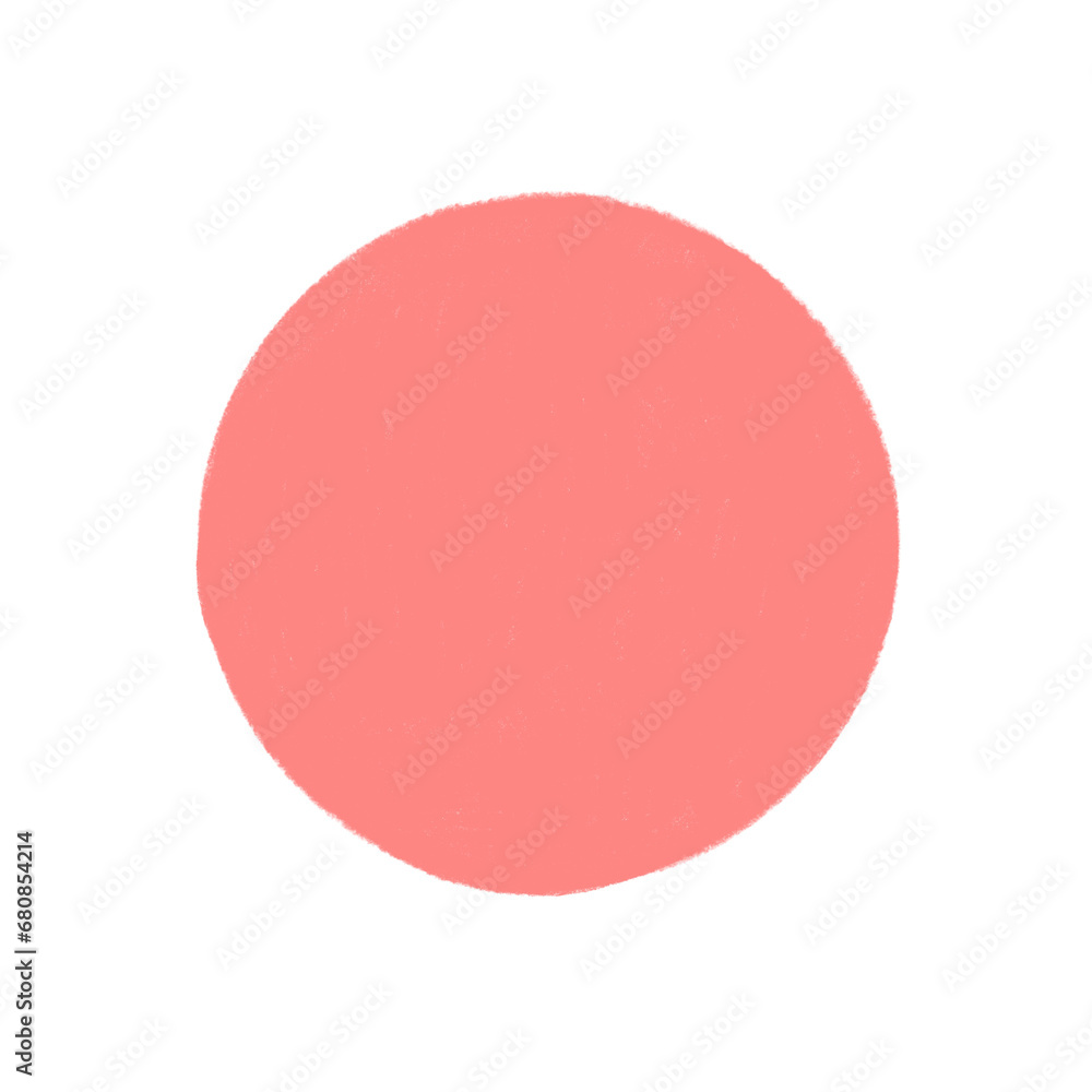Pink dot circle color pencil hand drawn