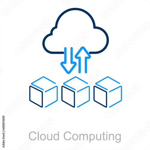 Cloud computing and cloud icon concept