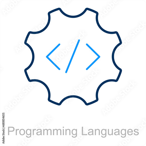Programming languages and code icon concept