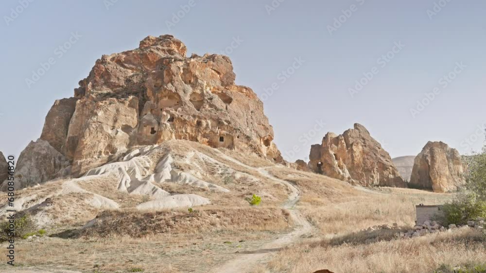 Ancient enchanting cave homes Cappadocia unique rocky landscape Ancient enchanting cave homes Cappadocia unique rocky landscape