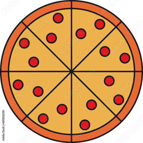 Whole pizza illustration