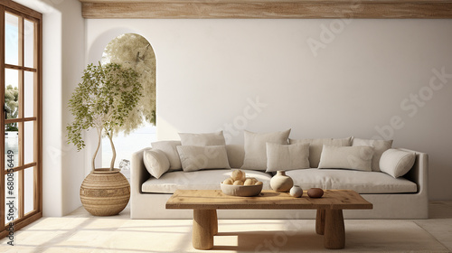 mediterranean interior design of modern living room photo