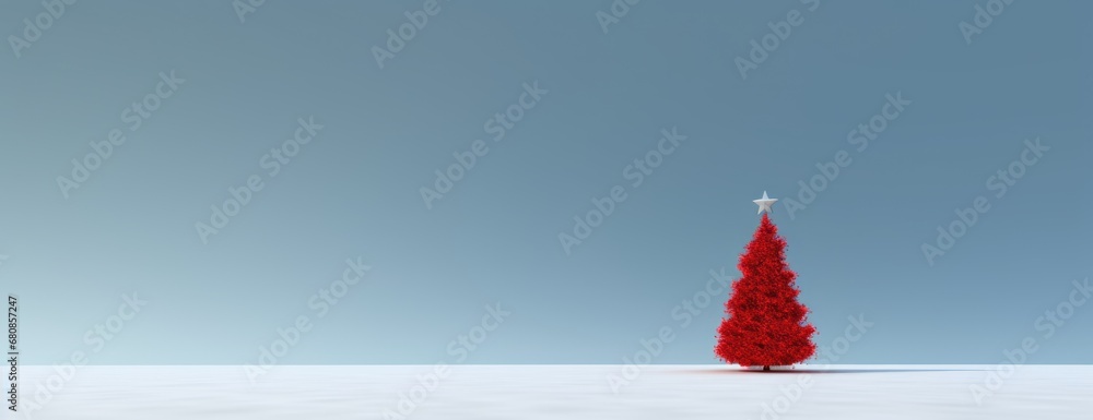 festive minimal design background with christmas tree