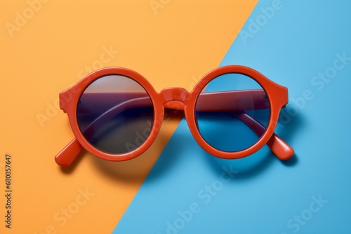 Fashion Sunglasses and glasses concept on retro background Created with Generative AI technology.