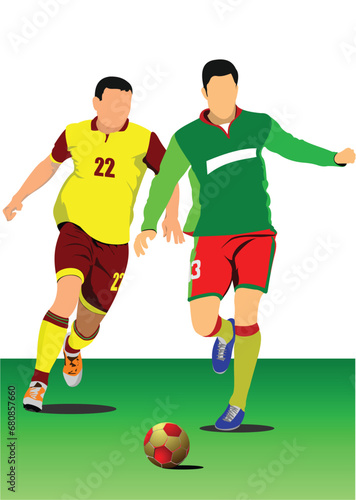 Soccer player poster. Football player. Vector illustration © Leo