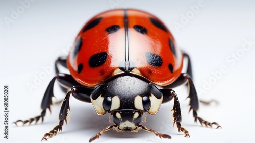 close-up portrait of ladybug against white background, AI generated, background image © Hifzhan Graphics