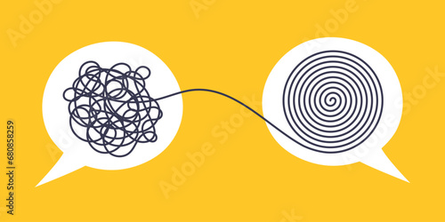Psychologist consulting or mental problem solving brainstorm concept.