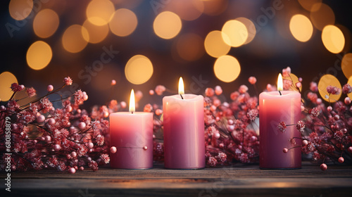 christmas candles HD 8K wallpaper Stock Photographic Image 