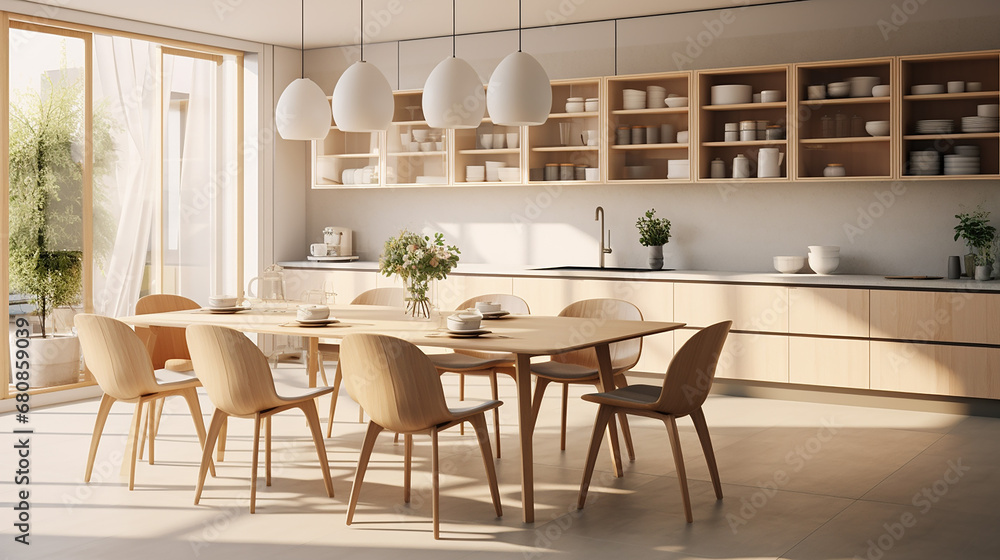 modern interior design of scandinavian kitchen