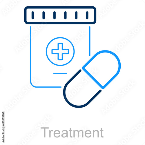 Treatment and dose icon concept