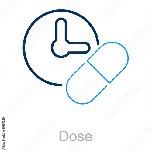 Dose and medical icon concept