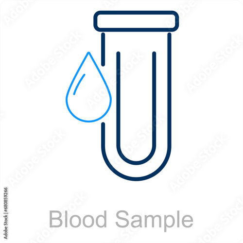 Blood Sample and blood test icon concept