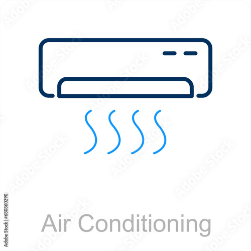 Air Conditioning and ac icon concept 