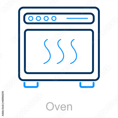 Oven and appliances icon concept 