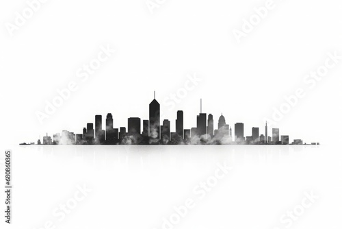Architectural elegance captured in a row of buildings precisely aligned against a stark white background illustration.