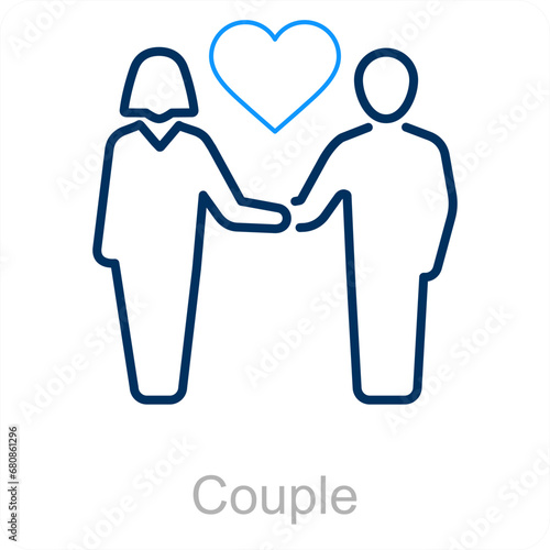 Couple and lovely couple icon concept