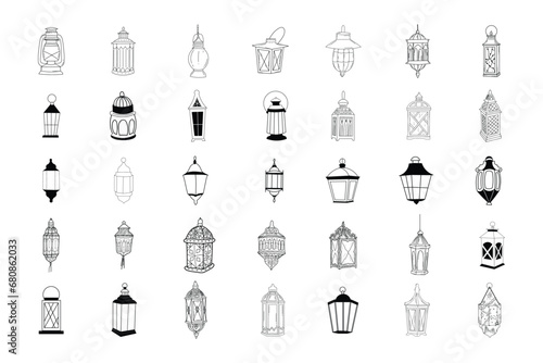 Hand drawn lantern vector collection