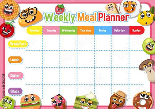 Children's Weekly Meal Planner: Monday to Sunday Schedule