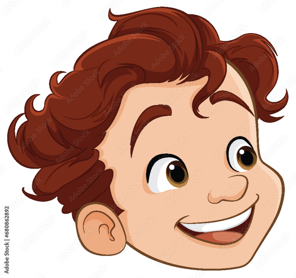 Smiling Cartoon Boy with Cute Vector Illustration Smiling Cartoon Boy with Cute Vector Illustration
