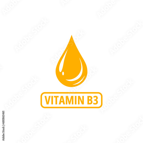Vitamin B3 icon vector, label for food packaging, drug business concept