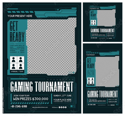 Game Tournament Flyer Template Set