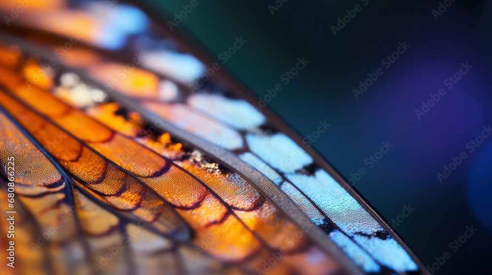 Close-Up Capture of the Intricate Texture on a Butterfly Wing. Close-Up Capture of the Intricate Texture on a Butterfly Wing.