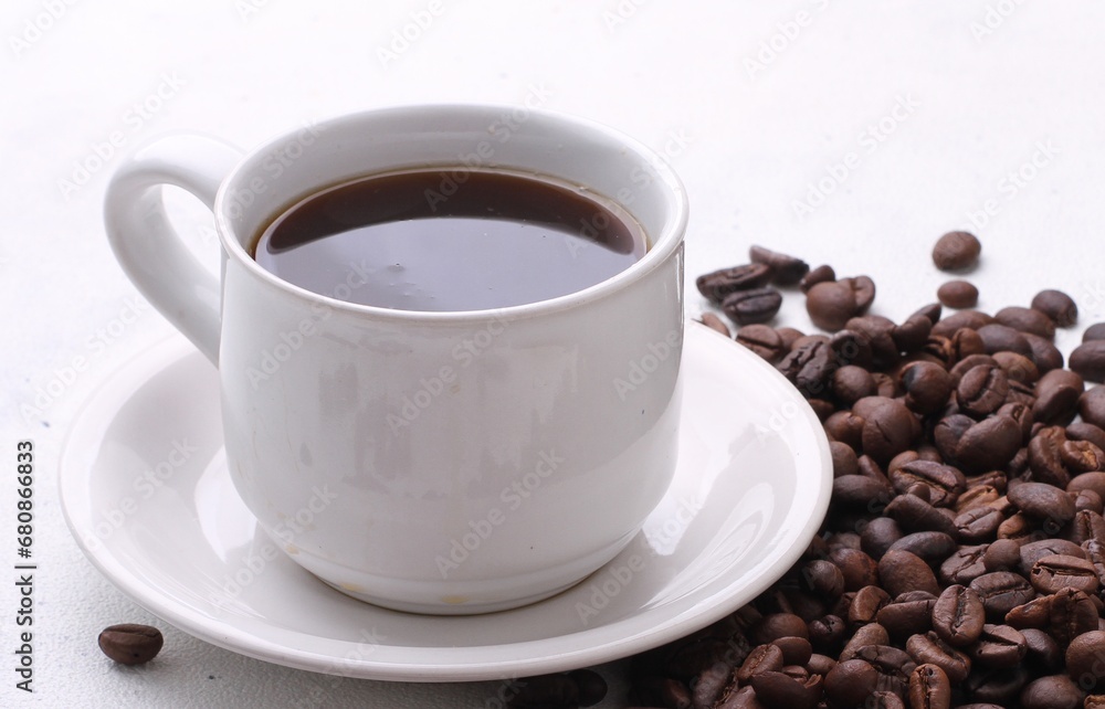 Fototapeta premium black coffee on a white background