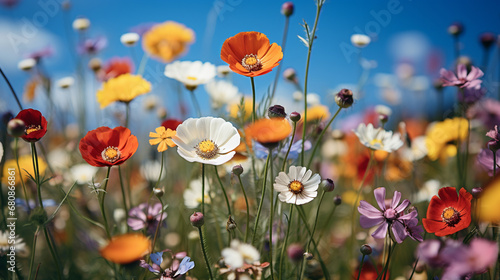 poppy field in spring HD 8K wallpaper Stock Photographic Image 