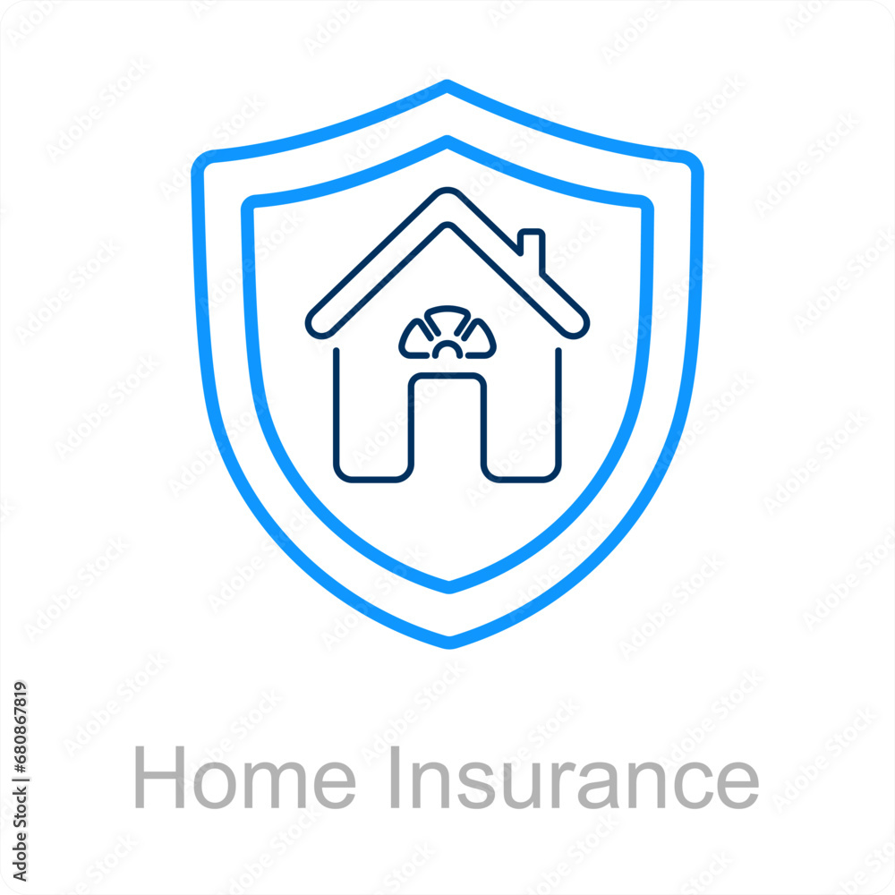 Home Insurance and house icon concept Home Insurance and house icon concept