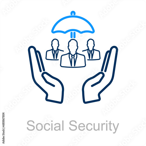 Social Security and people icon concept 