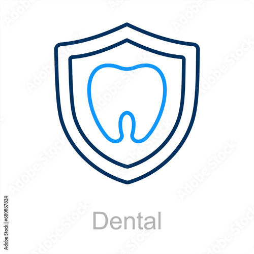 Dental and dental health care icon concept 