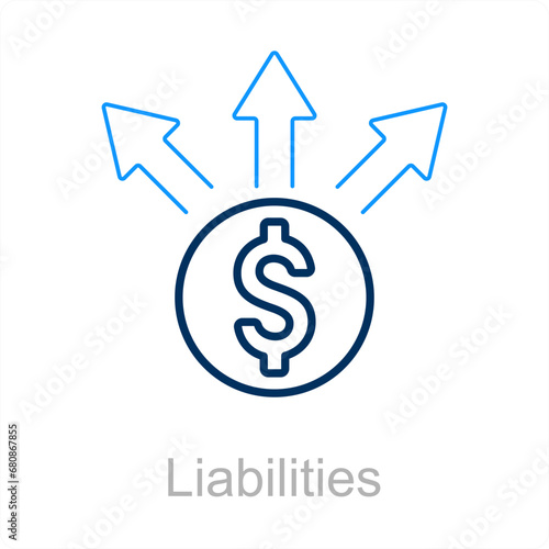 Liabilities and money icon concept 