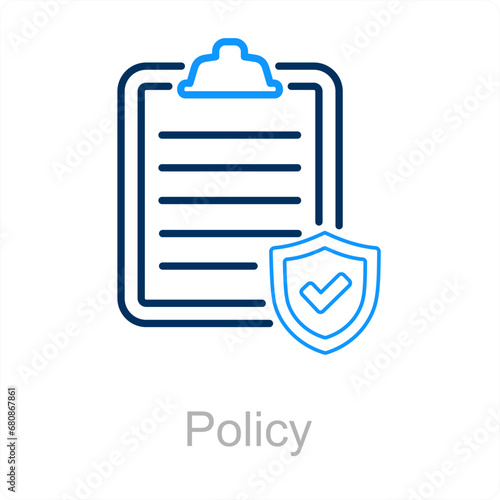 Policy and requires icon concept 