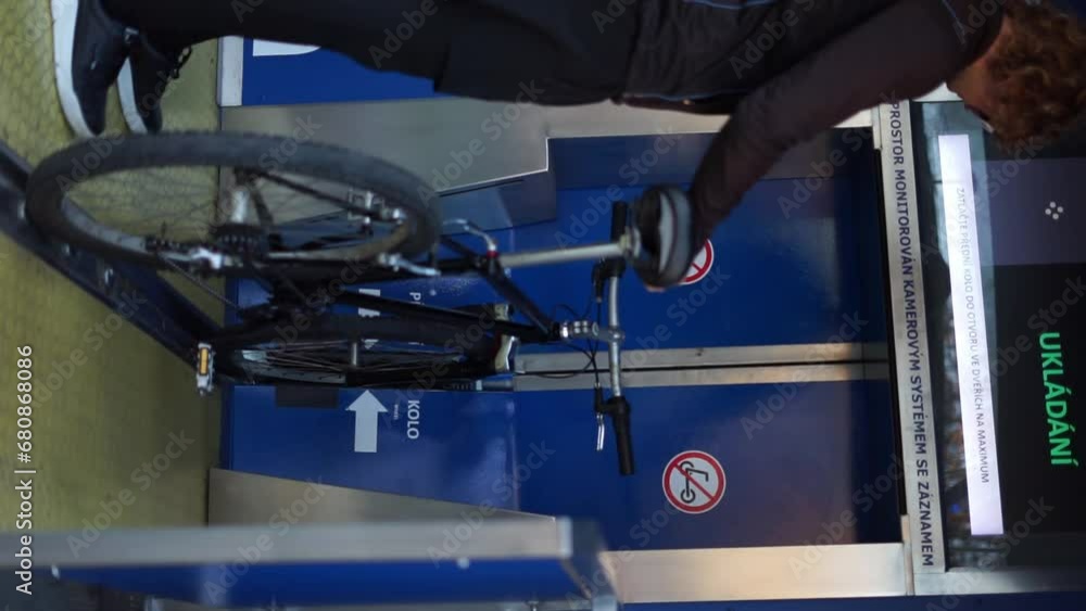 bicycle parking in the city vertical video bicycle parking in the city vertical video