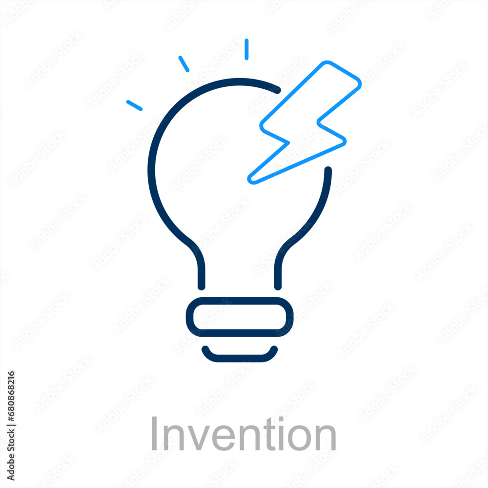 Invention and idea icon concept Invention and idea icon concept