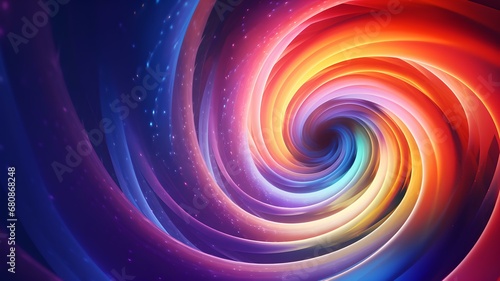Farbkaleidoskop  Regenbogen-Spirale im psychedelischen Wirbel